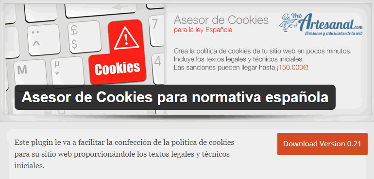 asesor cookies normativa española wordpress